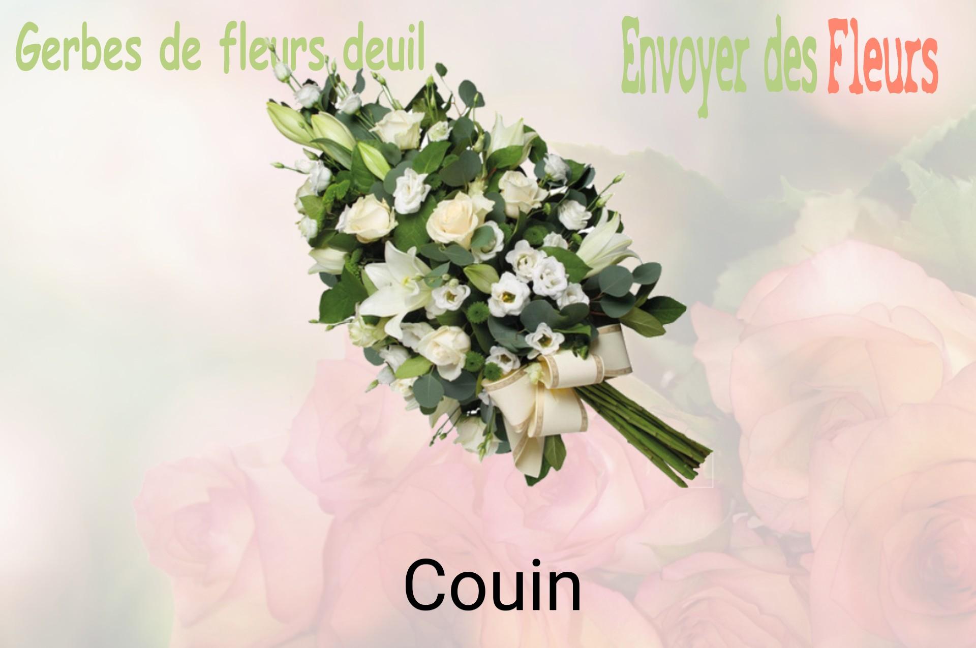 Gerbe de fleurs de deuil livrée à Couin